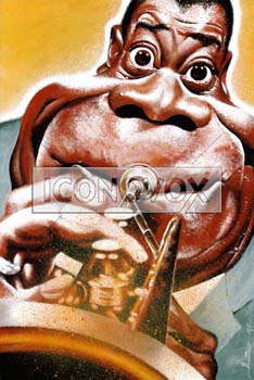 Louis  Armstrong, caricature de Moine, réf. 0045-0045
