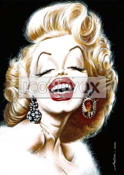 Marilyn Monroe, caricature de Moine, réf. 0045-0047