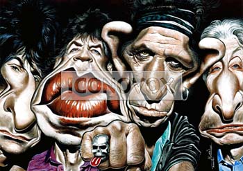 The Rolling Stones, caricature de Moine, réf. 0045-0059