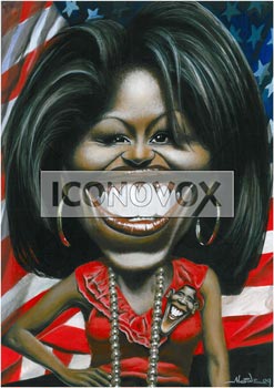 Michelle Obama, caricature de Moine, réf. 0045-0082