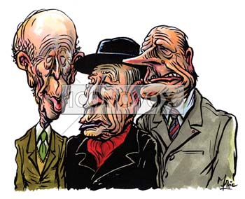Valéry Giscard d'Estaing / François Mitterrand / Jacques Chirac, caricature de Mric, réf. 0041-0001