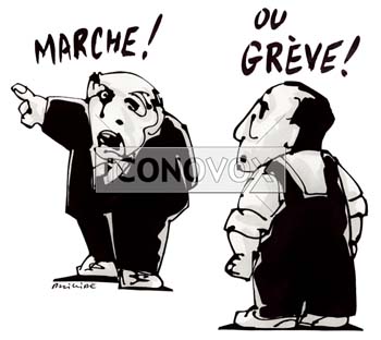 Marche ou grève, dessin de Phillipe, réf. 0011-0504