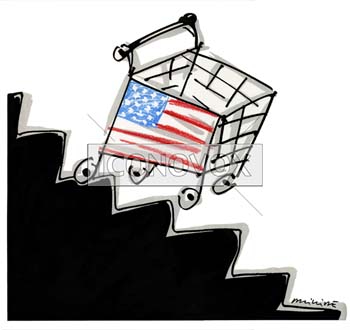 Récession américaine, dessin de Phillipe, réf. 0011-1016