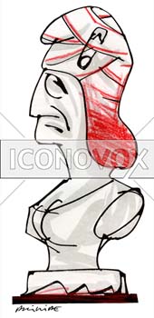 Traumatisme cranien, dessin de Phillipe, réf. 0011-1028