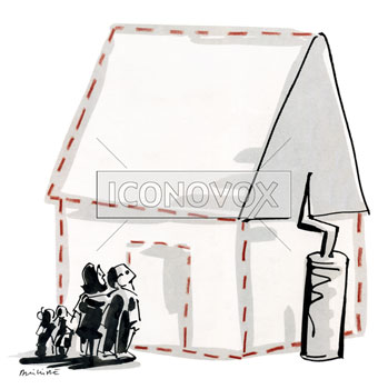 Crise du logement, dessin de Phillipe, réf. 0011-1387