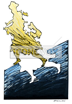 Europe en marche, dessin de Phillipe, réf. 0011-1412