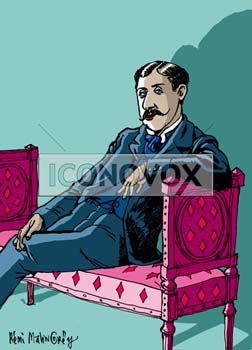 Marcel Proust, caricature de Rémi Malingrëy, réf. 0038-0463