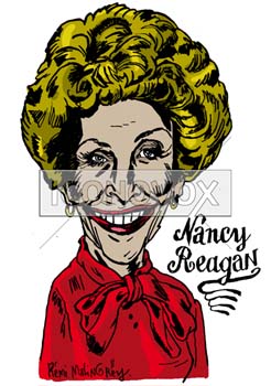 Nancy Reagan, caricature de Rémi Malingrëy, réf. 0038-1797