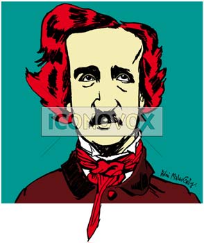 Edgar Allan Poe, caricature de Rémi Malingrëy, réf. 0038-1799