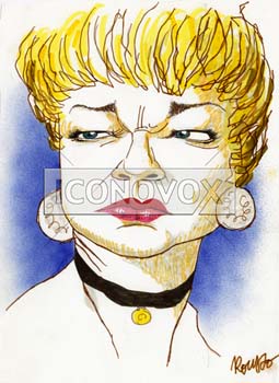 Simone Signoret, caricature de Rousso, réf. 0035-0076