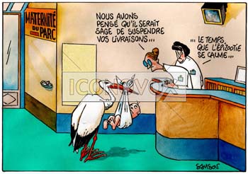 Grippe aviaire, dessin de Samson, réf. 0015-0819