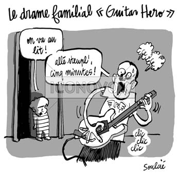 Le drame familial "Guitar Hero", dessin de Soulcié, réf. 0051-0197