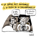 La grève met Air France à la merci de la concurrence, dessin de Soulcié, réf. 0051-0237