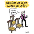 Réunion du G20 contre la crise, dessin de Soulcié, réf. 0051-0244