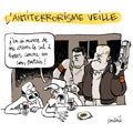 L'antiterrorisme veille, dessin de Soulcié, réf. 0051-0251