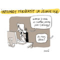 Internet pervertit la jeunesse, dessin de Soulcié, réf. 0051-0256