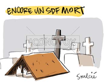 Encore un SDF mort, dessin de Soulcié, réf. 0051-0268