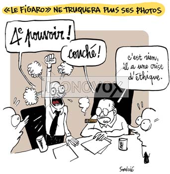 Le Figaro ne truquera plus ses photos, dessin de Soulcié, réf. 0051-0283