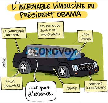 L'incroyable limousine du Président Obama, dessin de Soulcié, réf. 0051-0356