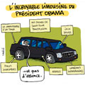 L'incroyable limousine du Président Obama, dessin de Soulcié, réf. 0051-0356