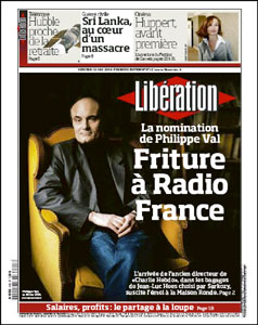 Liberation - Val en une : Friture à Radio France