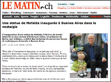 Mafalda en statue à Buenos Aires