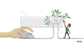 Aider à travers internet, dessin de Adene, réf. 0075-0002