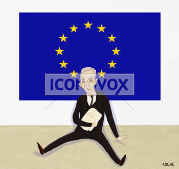 Keynes mis KO par l´Europe, dessin de Adene, réf. 0075-0013