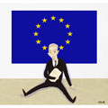 Keynes mis KO par l´Europe, dessin de Adene, réf. 0075-0013
