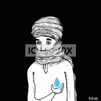 L´eau source de vie, dessin de Adene, réf. 0075-0015