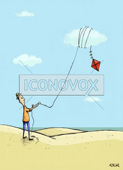 Le cerf volant, dessin de Adene, réf. 0075-0017