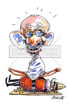 Mahatma Gandhi, caricature de Antonelli, réf. 0043-0019