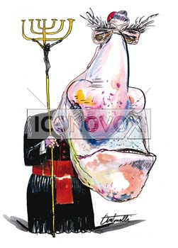 Jean-Marie Lustiger, caricature de Antonelli, réf. 0043-0020