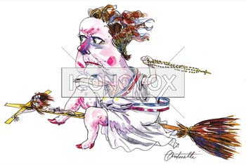 Christine Boutin, caricature de Antonelli, réf. 0043-0028