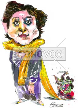 Taslima Nasreen, caricature de Antonelli, réf. 0043-0039