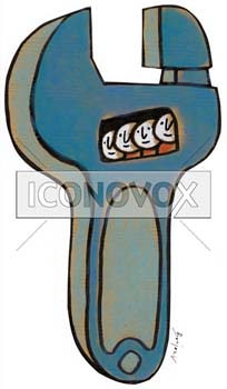 clé à hommes-lette, dessin de Bonjour, réf. 0030-0004