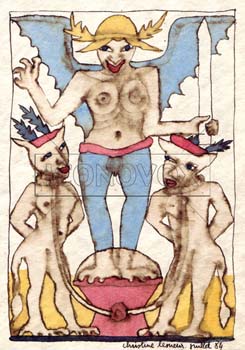 Le Diable, dessin de Christine Lesueur, r&eacute;f. 0054-0112