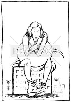 Malaise des jeunes, dessin de Gaüzère, réf. 0001-0070
