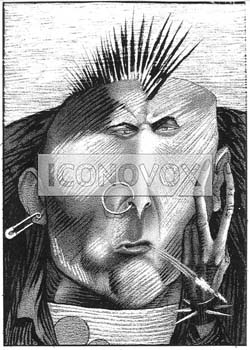 Les punks 2, dessin de Gaüzère, réf. 0001-0409