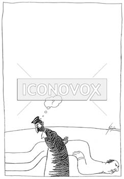 Déviance de la justice, dessin de Gaüzère, réf. 0001-0577