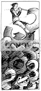 Récession économique, dessin de Gaüzère, réf. 0001-0713