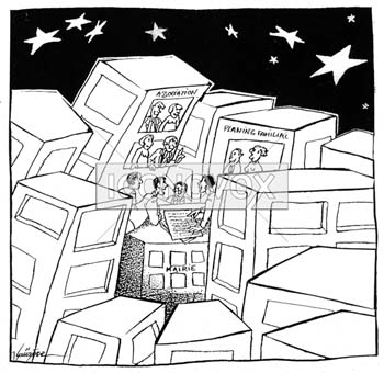 Relation mairie-associations, dessin de Gaüzère, réf. 0001-0908