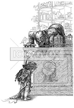 Pharmacie, dessin de Gaüzère, réf. 0001-1105