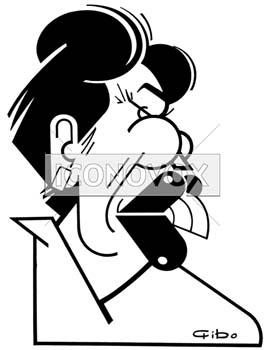 Roselyne Bachelot, caricature de Gibo, réf. 0047-0005