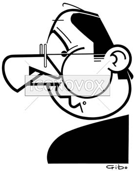 François Hollande, caricature de Gibo, réf. 0047-0009