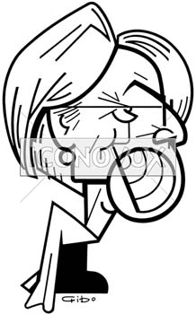 Michèle Alliot-Marie, caricature de Gibo, réf. 0047-0010