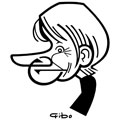Laurence Parisot, caricature de Gibo, réf. 0047-0011