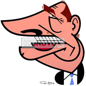 Jacques Chirac, caricature de Gibo, réf. 0047-0020