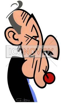 Michel Rocard, caricature de Gibo, réf. 0047-0023