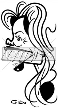 Victoria Abril, caricature de Gibo, réf. 0047-0039